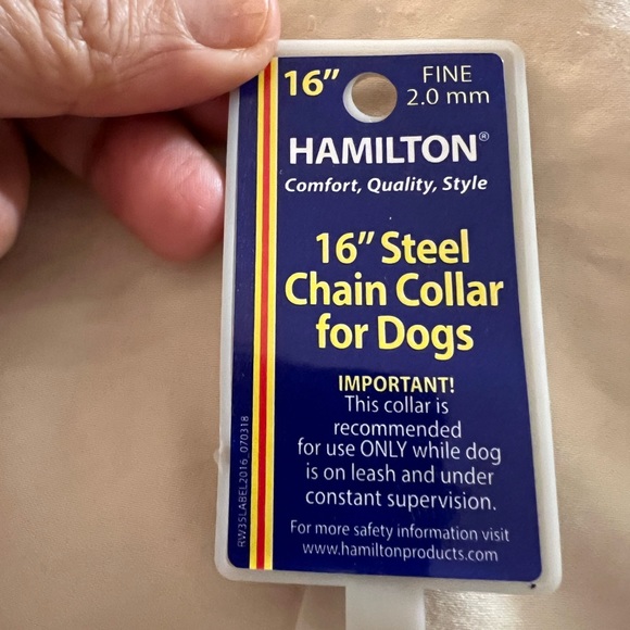 🥳🥳HOST PICK 🥳🥳 Hamilton Fine Choke Chain Dog Collar, 16-Inch NWT - Picture 2 of 3